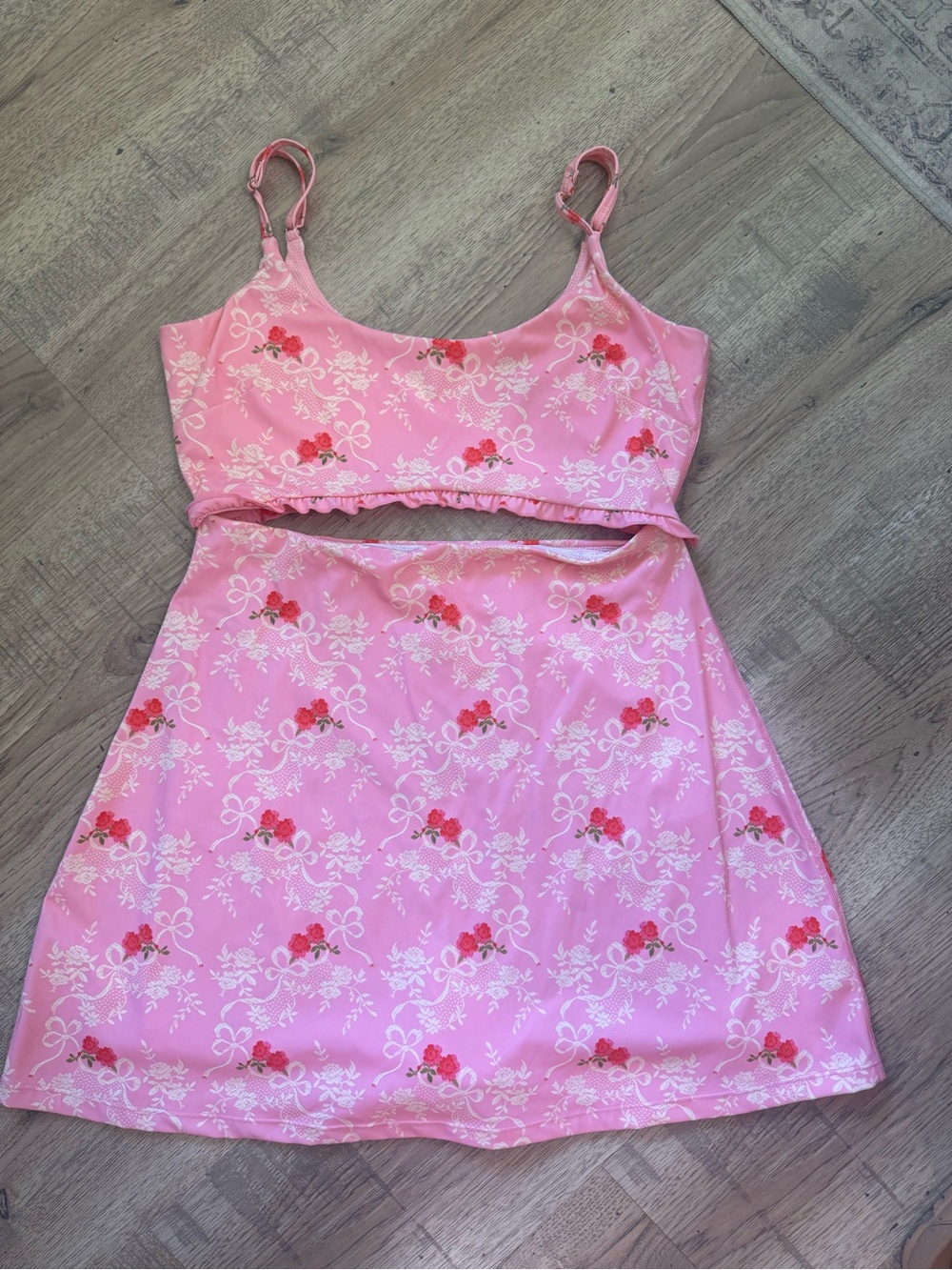 LoveShackFancy Astoria cutout active mini dress